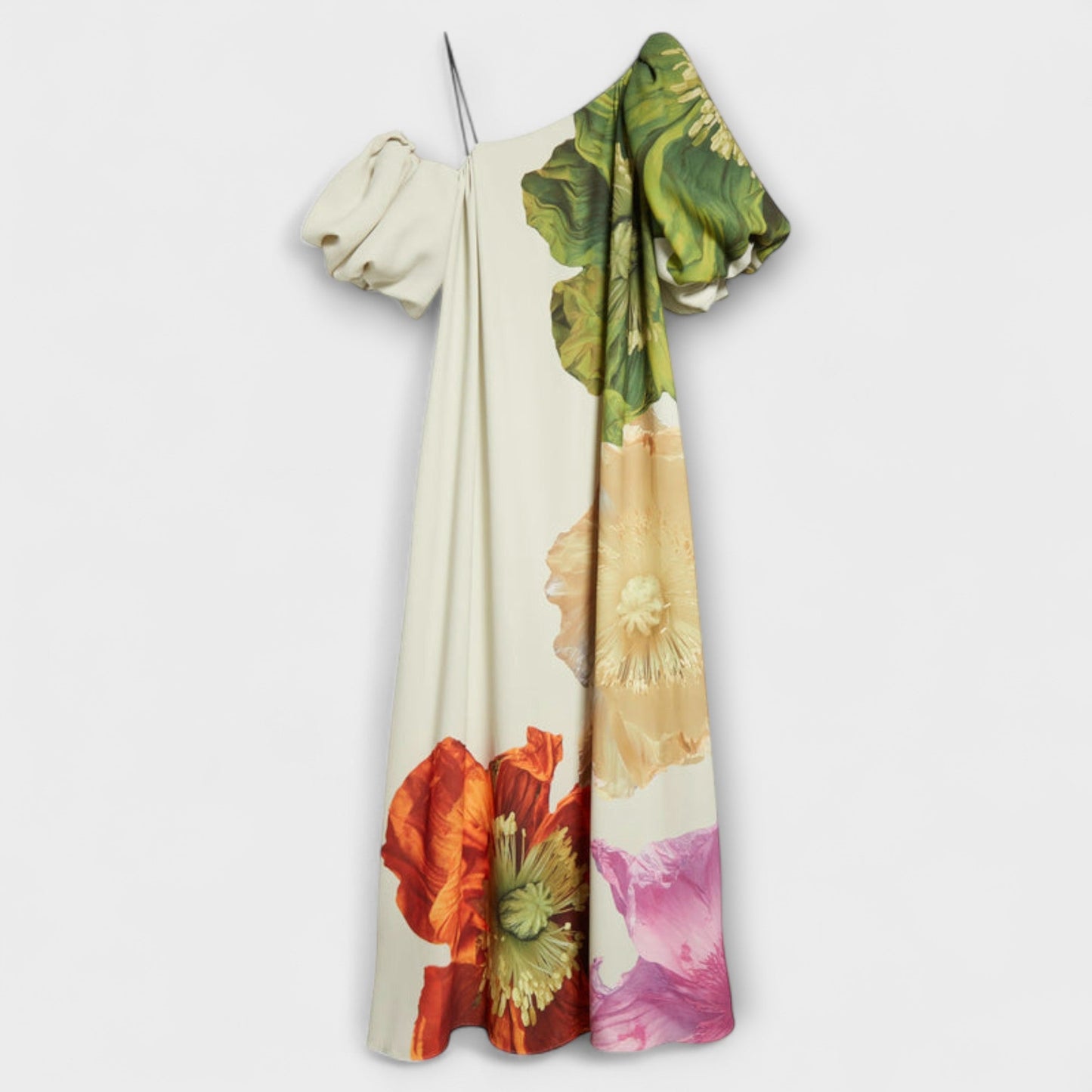 Marie-Luise - Asymmetrisches Blumen-Maxikleid 