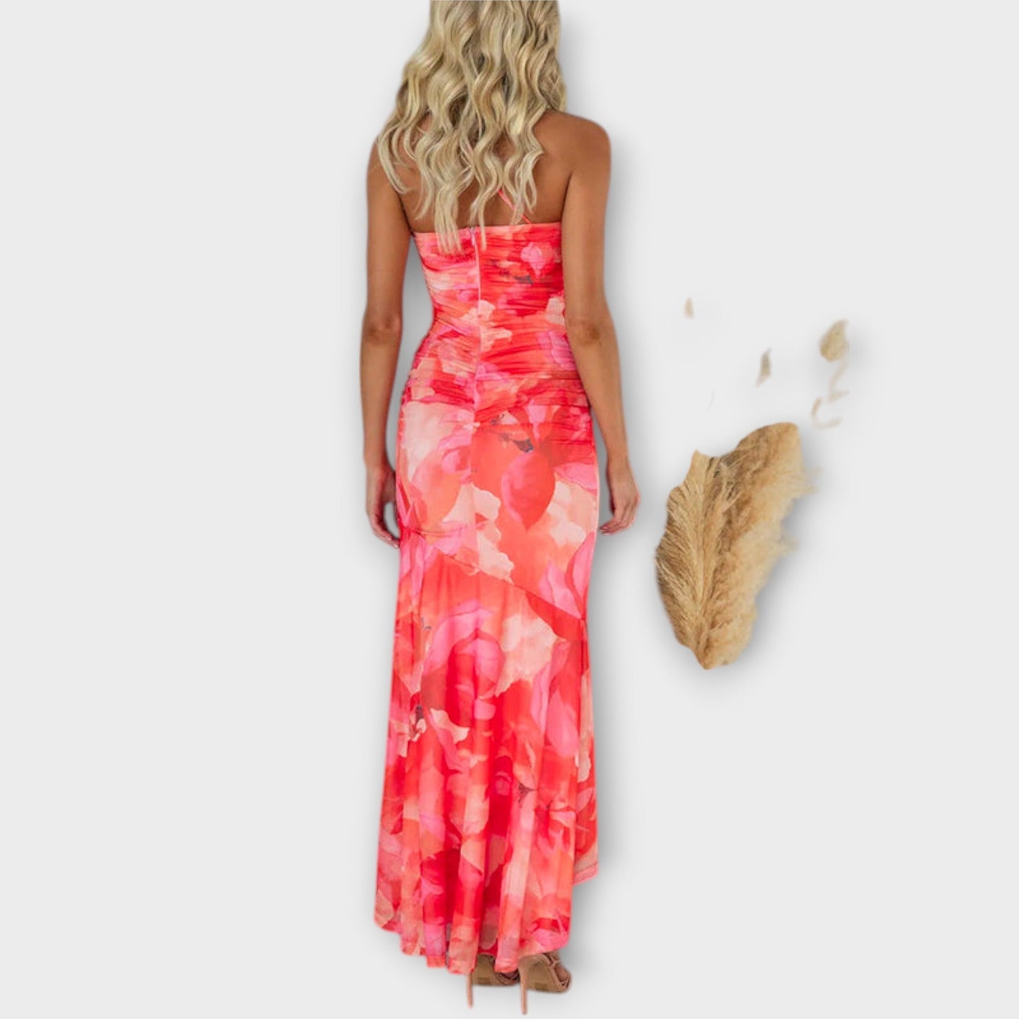 Heike - Maxikleid mit einseitiger Raffung 