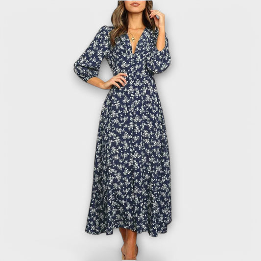 Ottilia - Blumenmuster Maxikleid für Damen