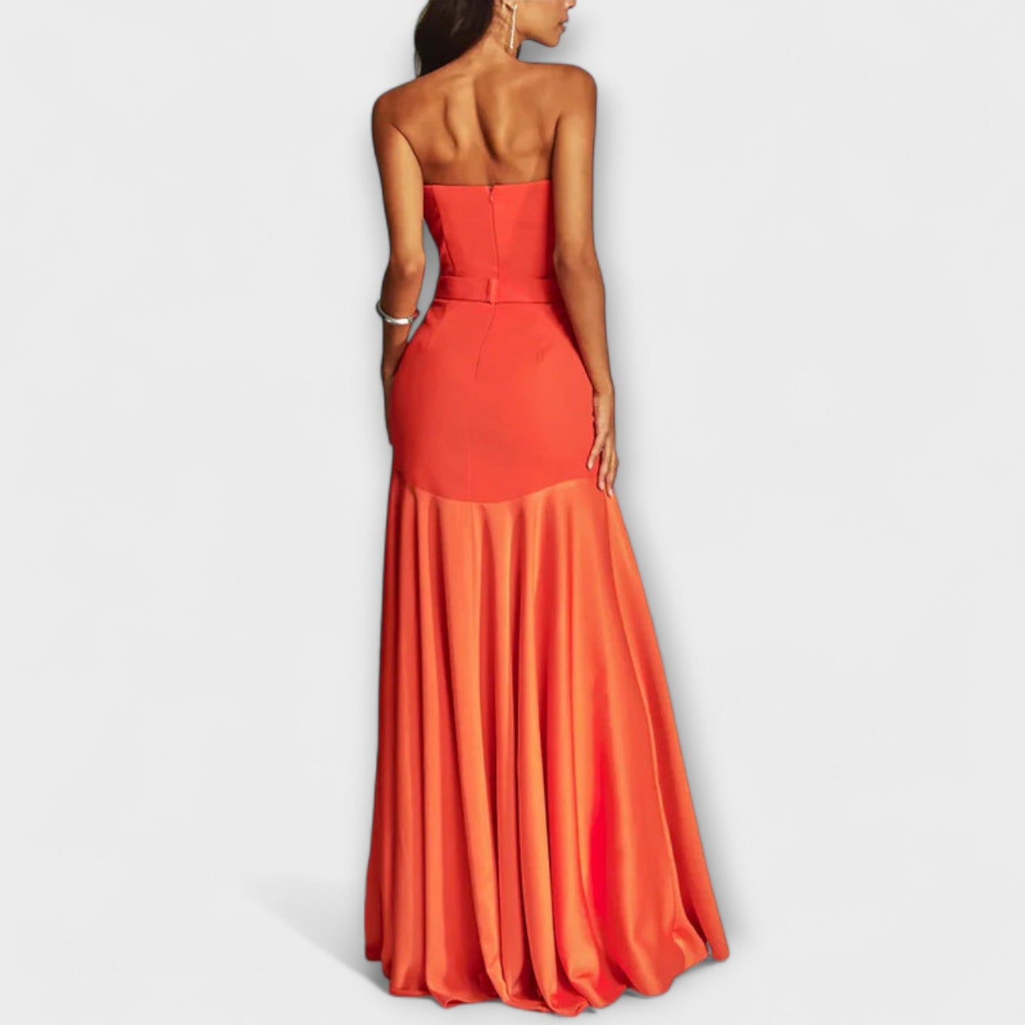 Christa - Schulterfreies Maxikleid mit V-Ausschnitt 
