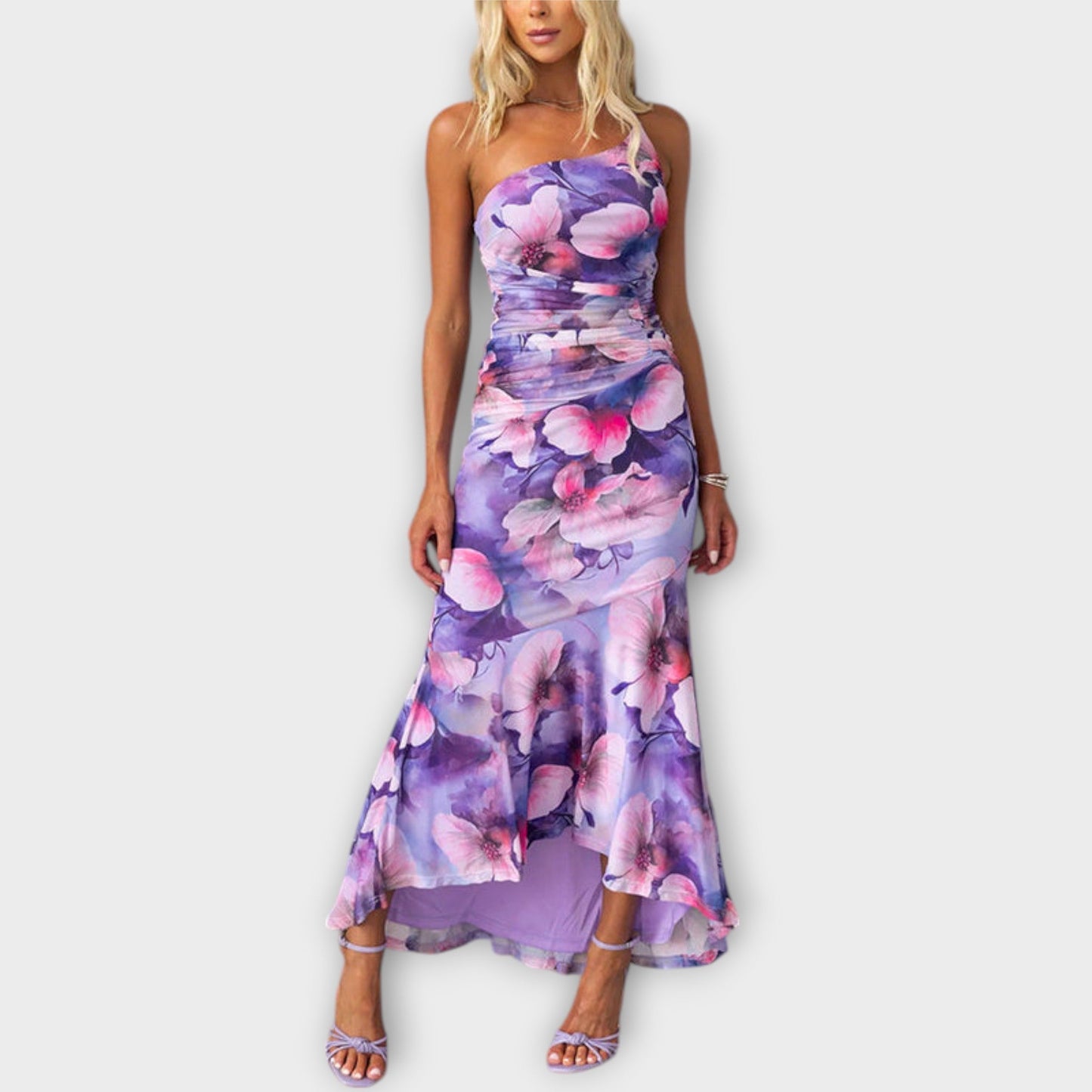 Heike - Maxikleid mit einseitiger Raffung 