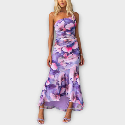 Heike - Maxikleid mit einseitiger Raffung 