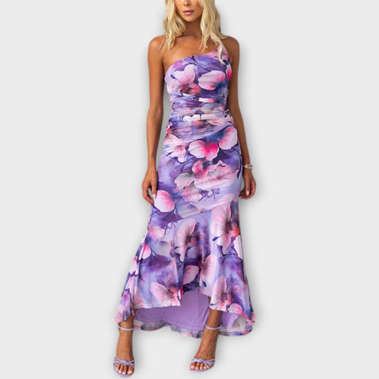 Heike - Maxikleid mit einseitiger Raffung 