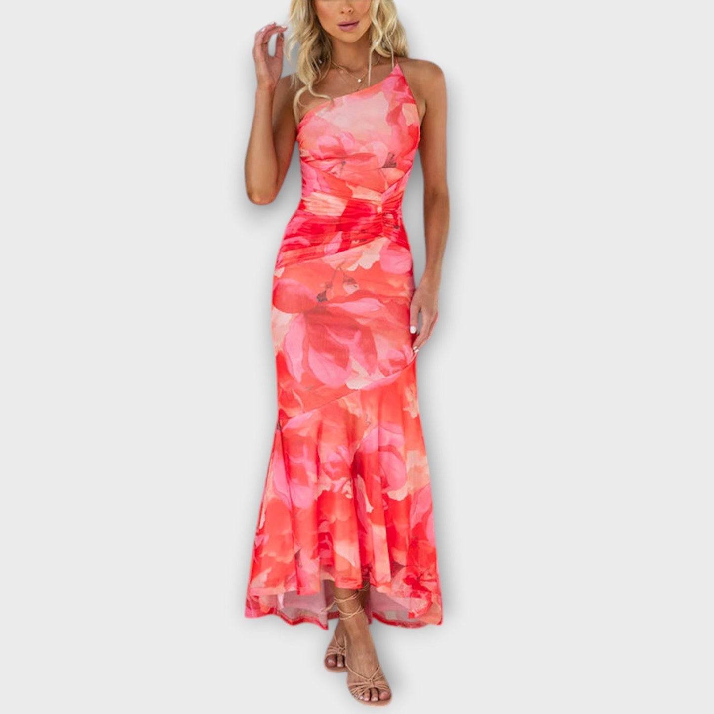 Heike - Maxikleid mit einseitiger Raffung 