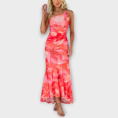 Heike - Maxikleid mit einseitiger Raffung 