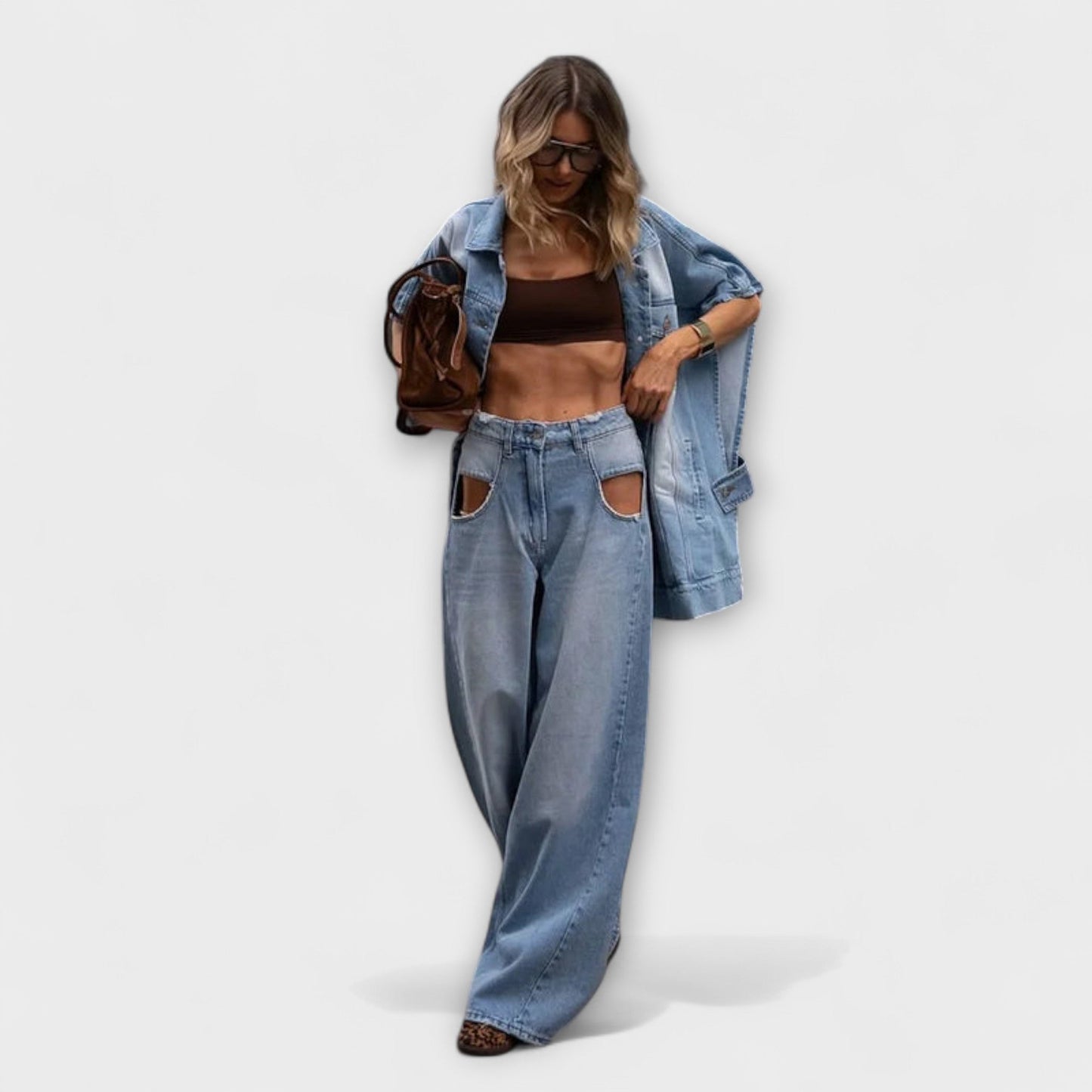 Blair - Weit geschnittenes ärmelloses Denim-Set