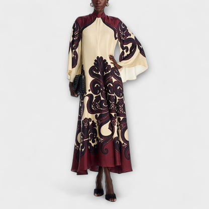 Marianne - Atemhaftes Grenadilla-Print Maxikleid für mühelose Eleganz