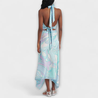 Everly - Set mit Neckholder-Top und asymmetrischem Midi-Rock