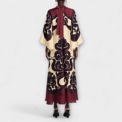 Marianne - Atemhaftes Grenadilla-Print Maxikleid für mühelose Eleganz
