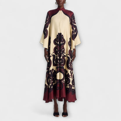 Marianne - Atemhaftes Grenadilla-Print Maxikleid für mühelose Eleganz