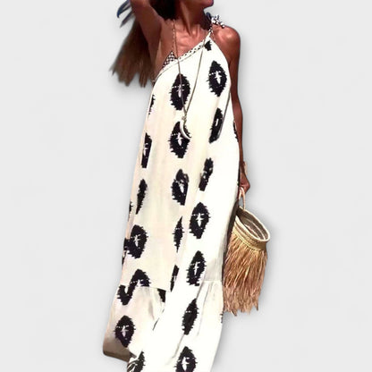 Helene - Sonnenstrahlen Vibes Ein-Schulter-Maxikleid