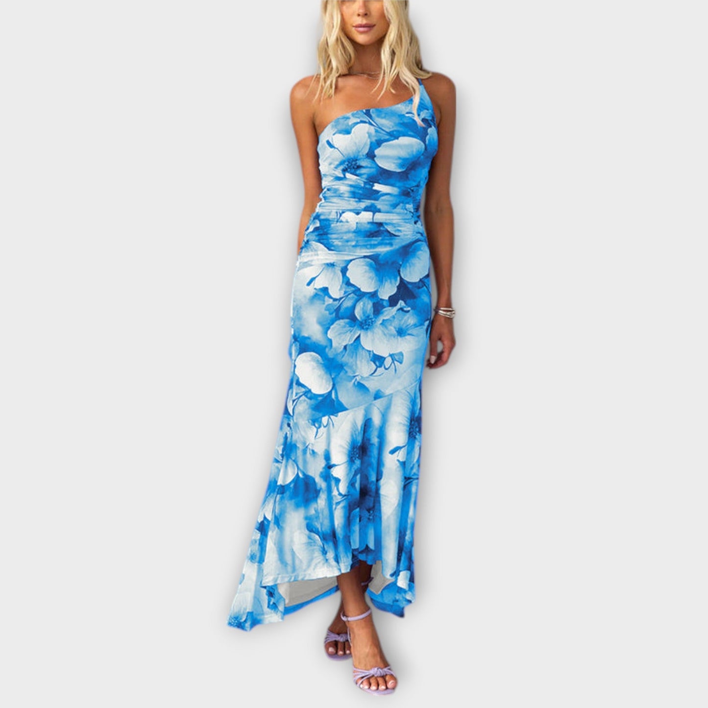 Heike - Maxikleid mit einseitiger Raffung 