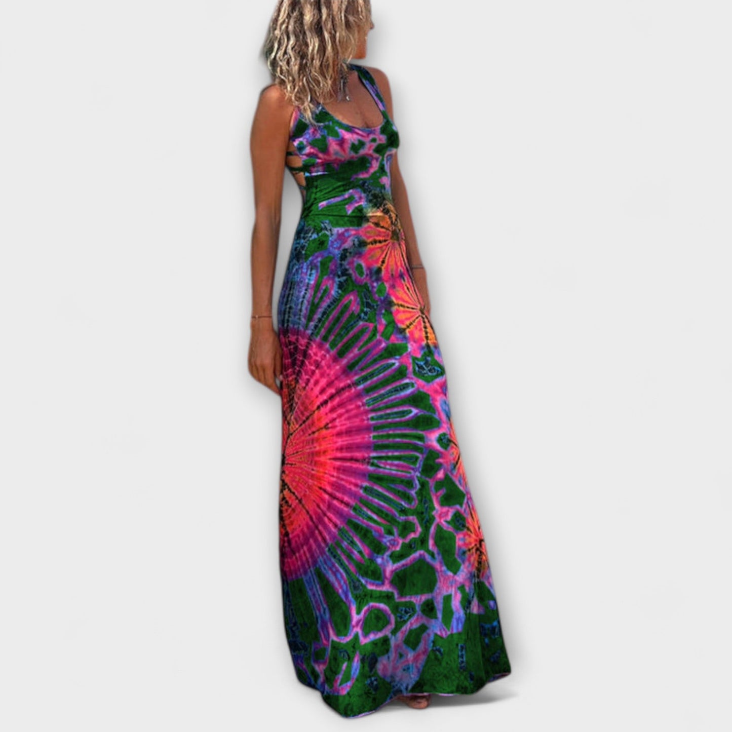 Elisabeth - La Bamba Maxikleid mit Tie-Dye-Print