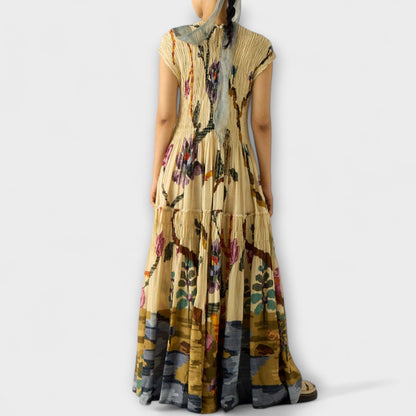 Kerstin - Plissiertes Kleid mit Animal-Print 