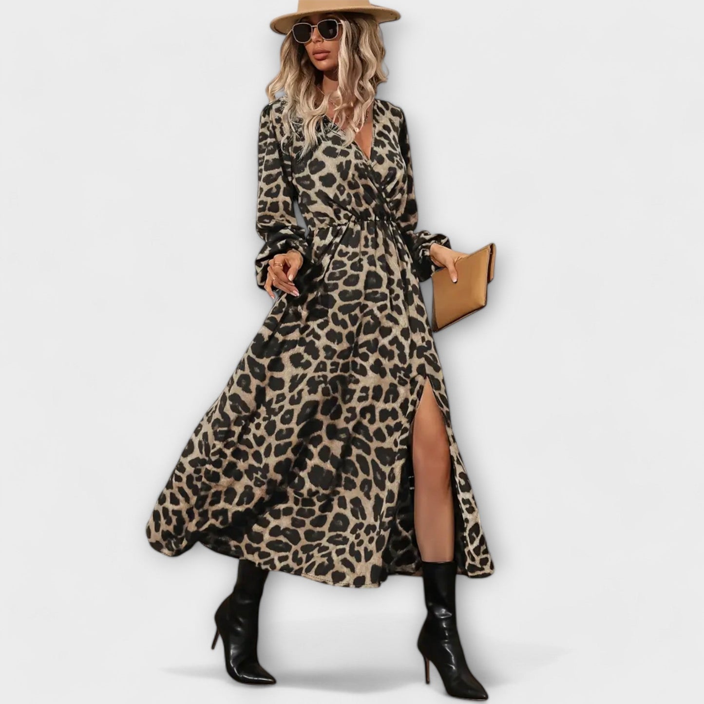 Ute - Stylisches Kleid mit Leopardenmuster 