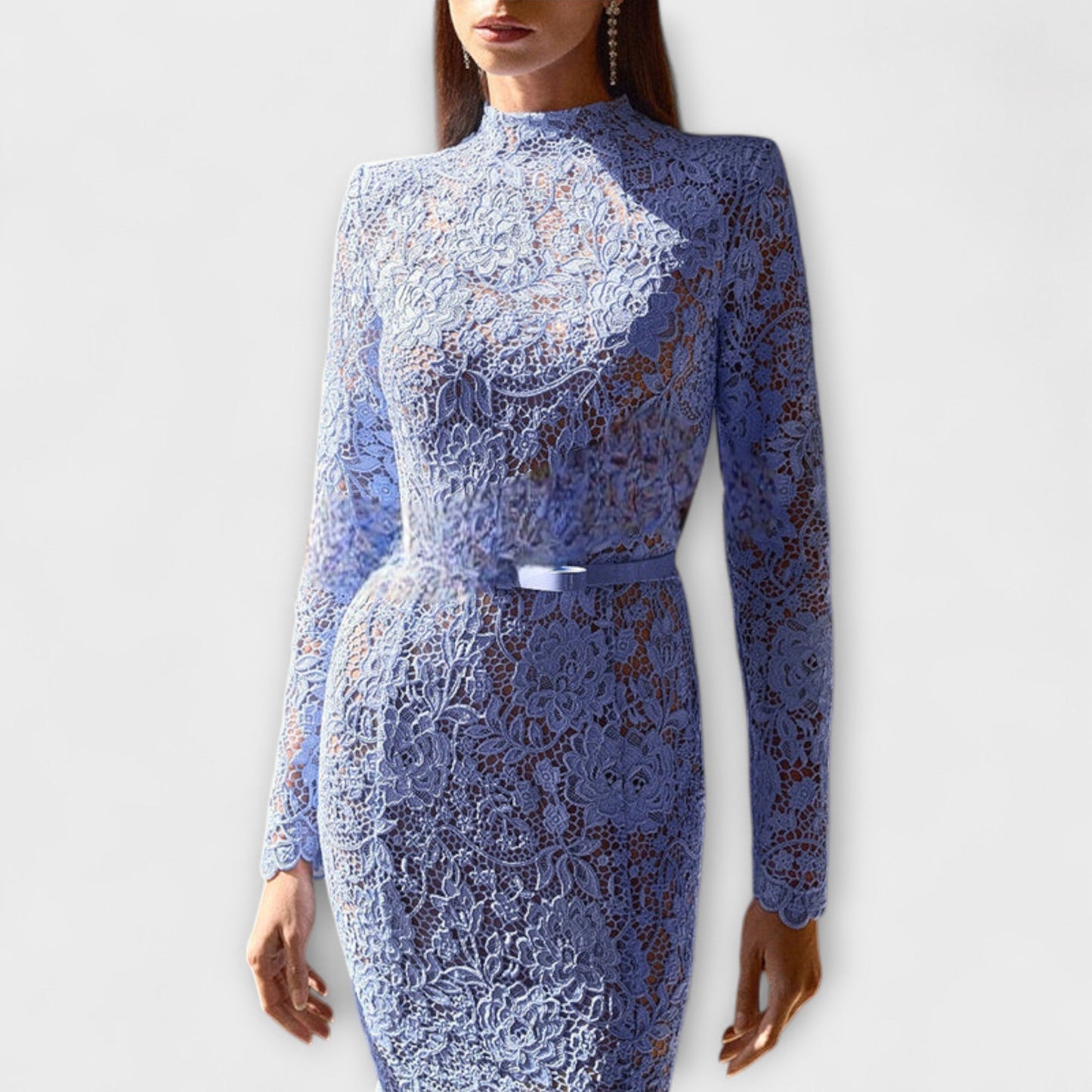 Martha – Elegantes Midi-Kleid aus floraler Spitze 
