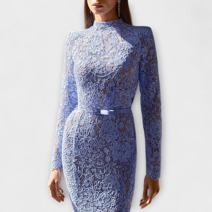 Martha – Elegantes Midi-Kleid aus floraler Spitze 
