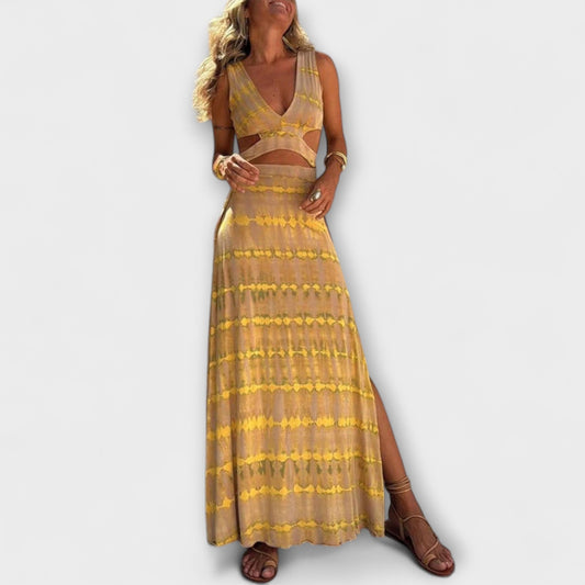 Giulia - Eleanor Tie-Dye Cutout Schlitz Stretchkleid 