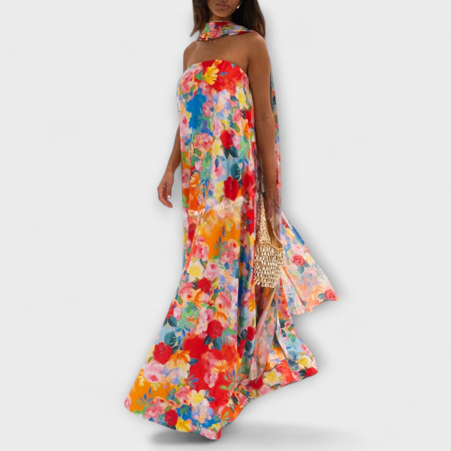 Selma – Off-Shoulder-Maxikleid mit Blumenmuster 