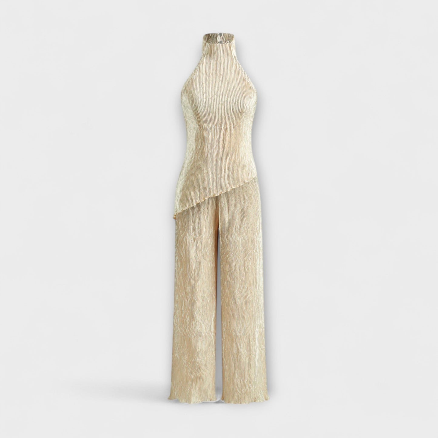 Pilarica – Elegantes, plissiertes, asymmetrisches Set