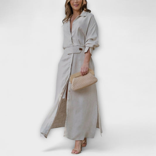Marit - Maxikleid mit V-Ausschnitt