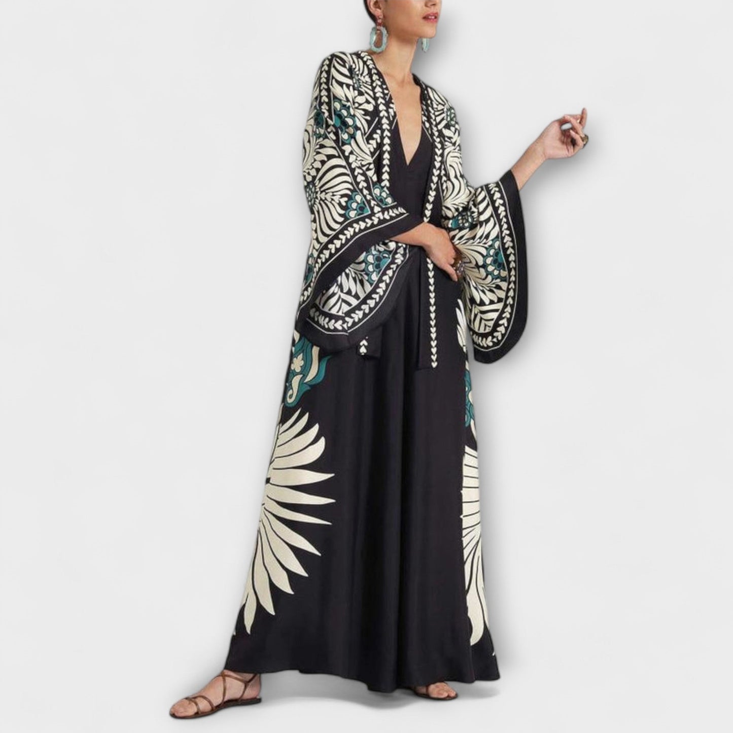 Lucia - Schickes Floral-Muster Fließendes Maxikleid