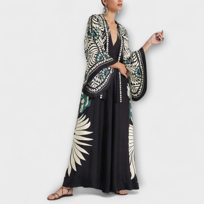 Lucia - Schickes Floral-Muster Fließendes Maxikleid