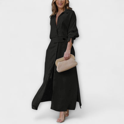 Marit - Maxikleid mit V-Ausschnitt