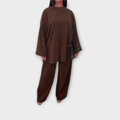 Helene – Zweiteiliges Plus-Size Set Im Gerippten Stil