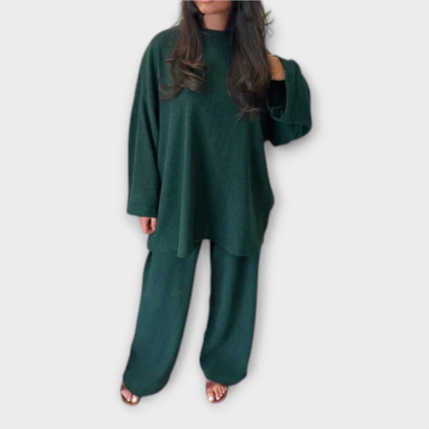 Helene – Zweiteiliges Plus-Size Set Im Gerippten Stil