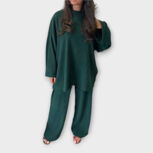 Helene – Zweiteiliges Plus-Size Set Im Gerippten Stil