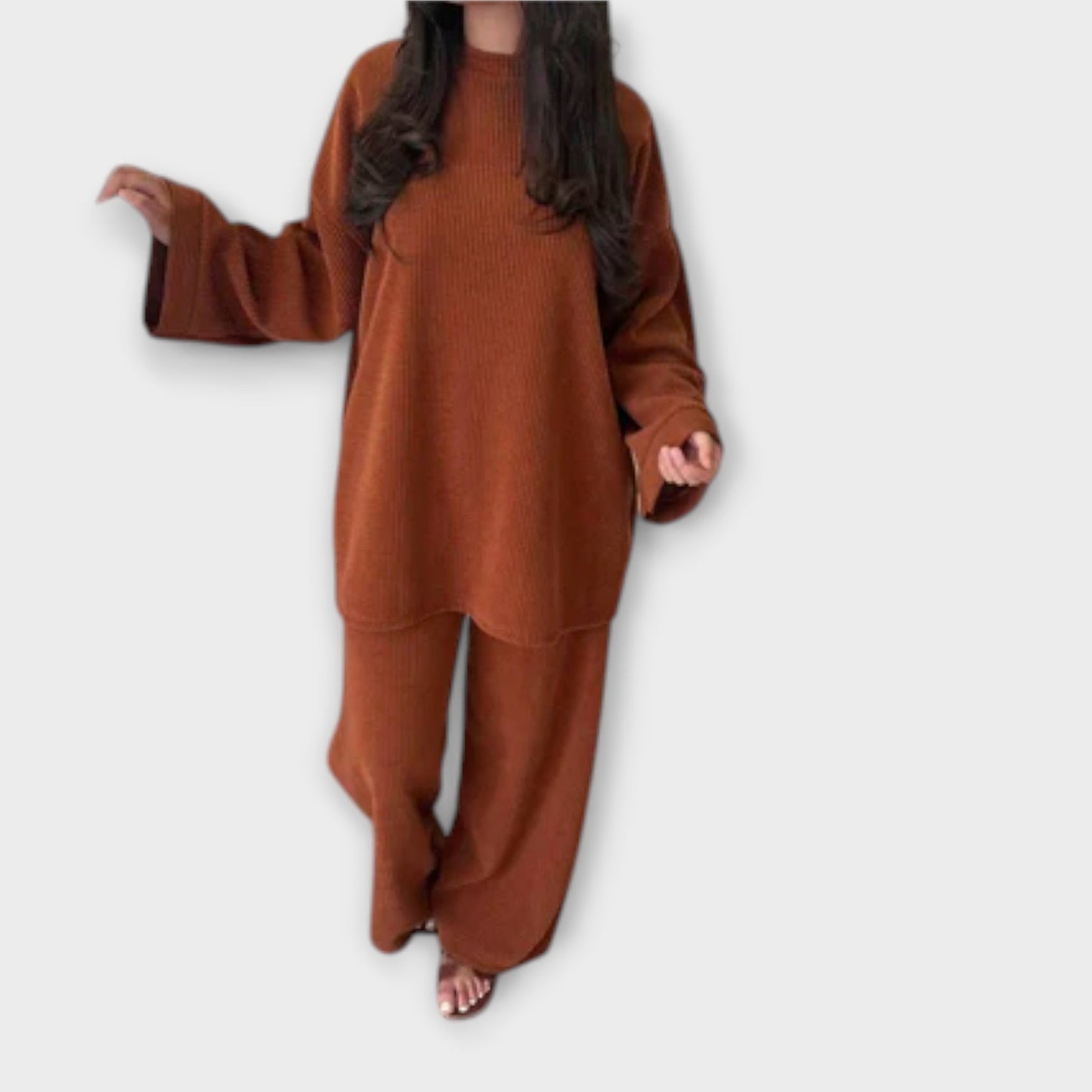Helene – Zweiteiliges Plus-Size Set Im Gerippten Stil