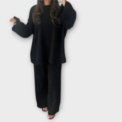 Helene – Zweiteiliges Plus-Size Set Im Gerippten Stil