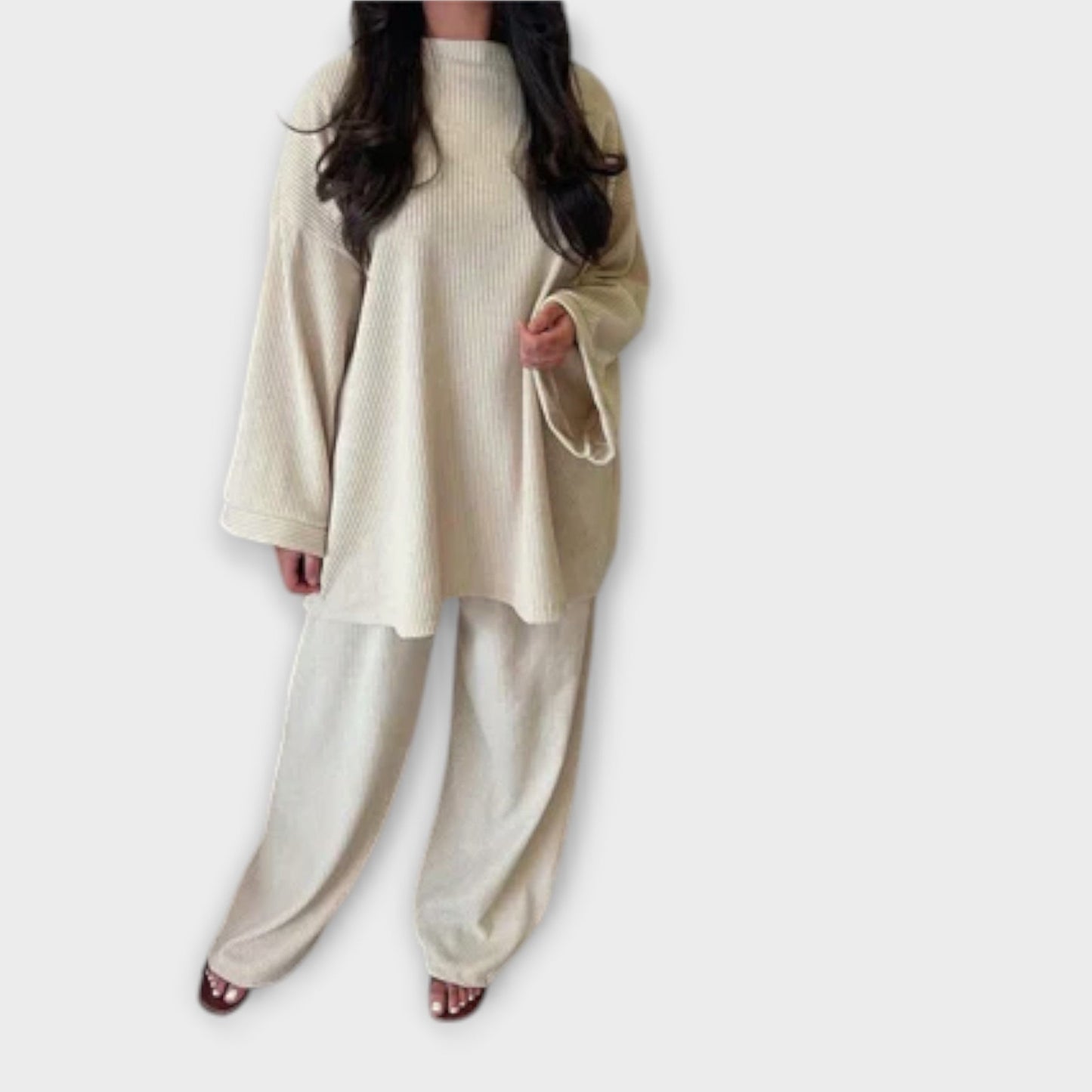 Helene – Zweiteiliges Plus-Size Set Im Gerippten Stil