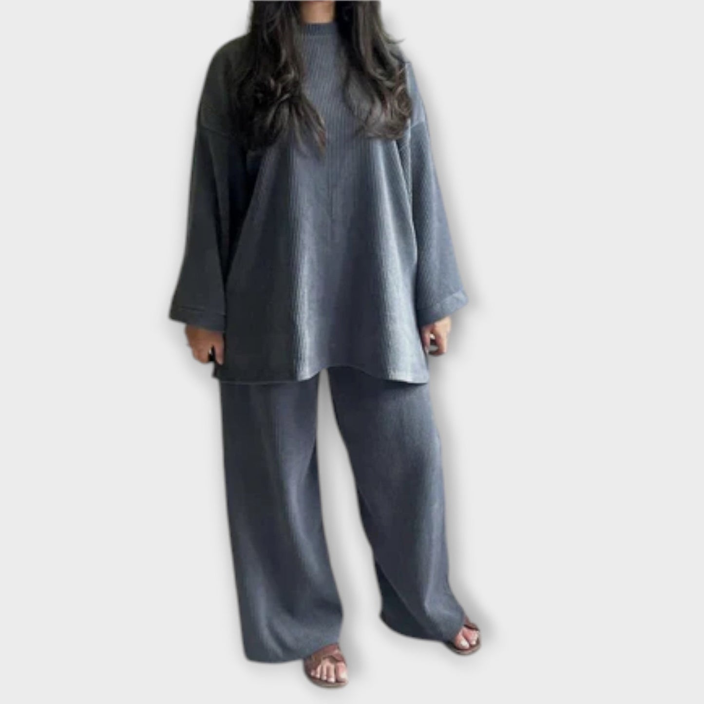 Helene – Zweiteiliges Plus-Size Set Im Gerippten Stil