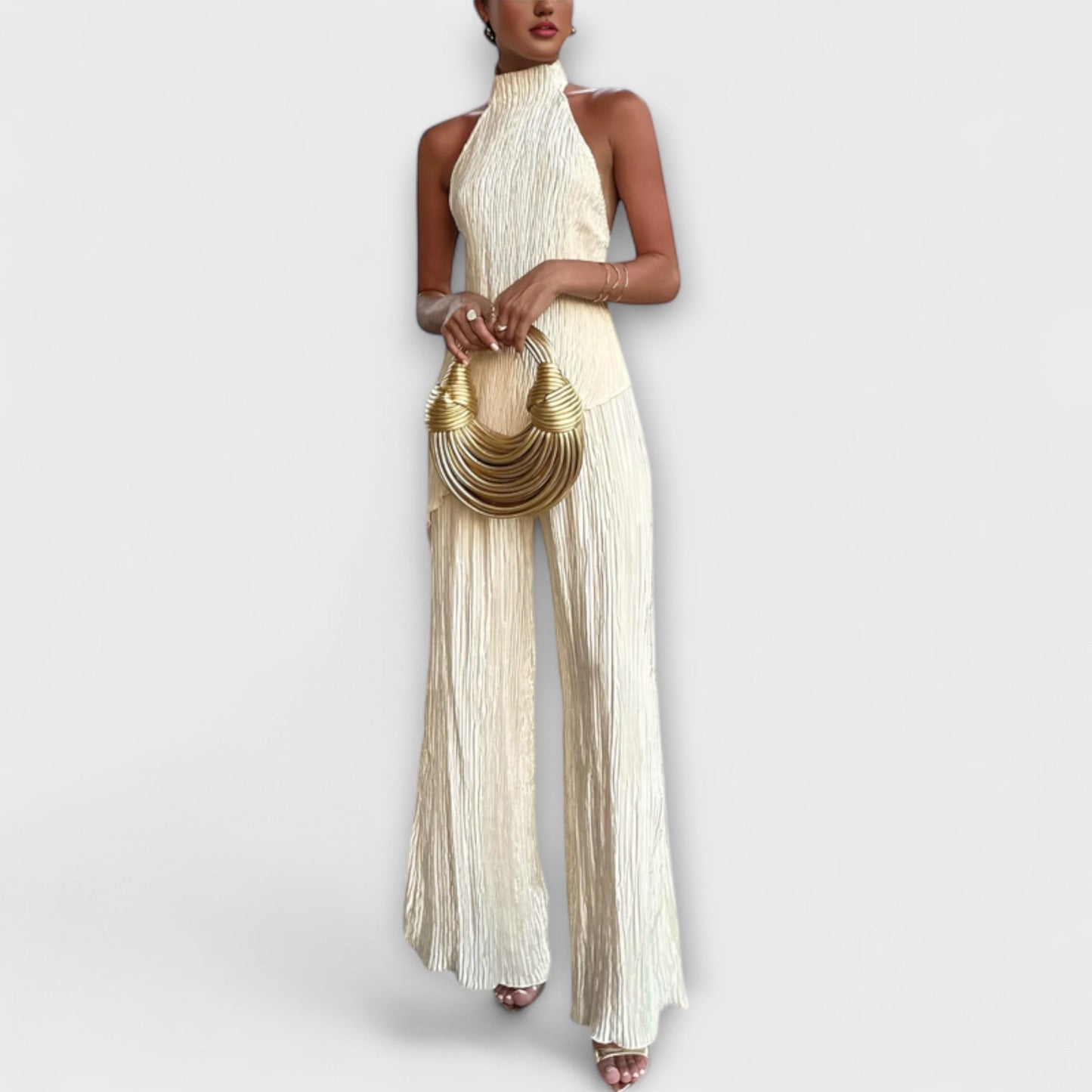 Pilarica – Elegantes, plissiertes, asymmetrisches Set