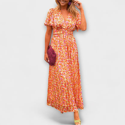 Valentina - Klassisches V-Ausschnitt Kleid 