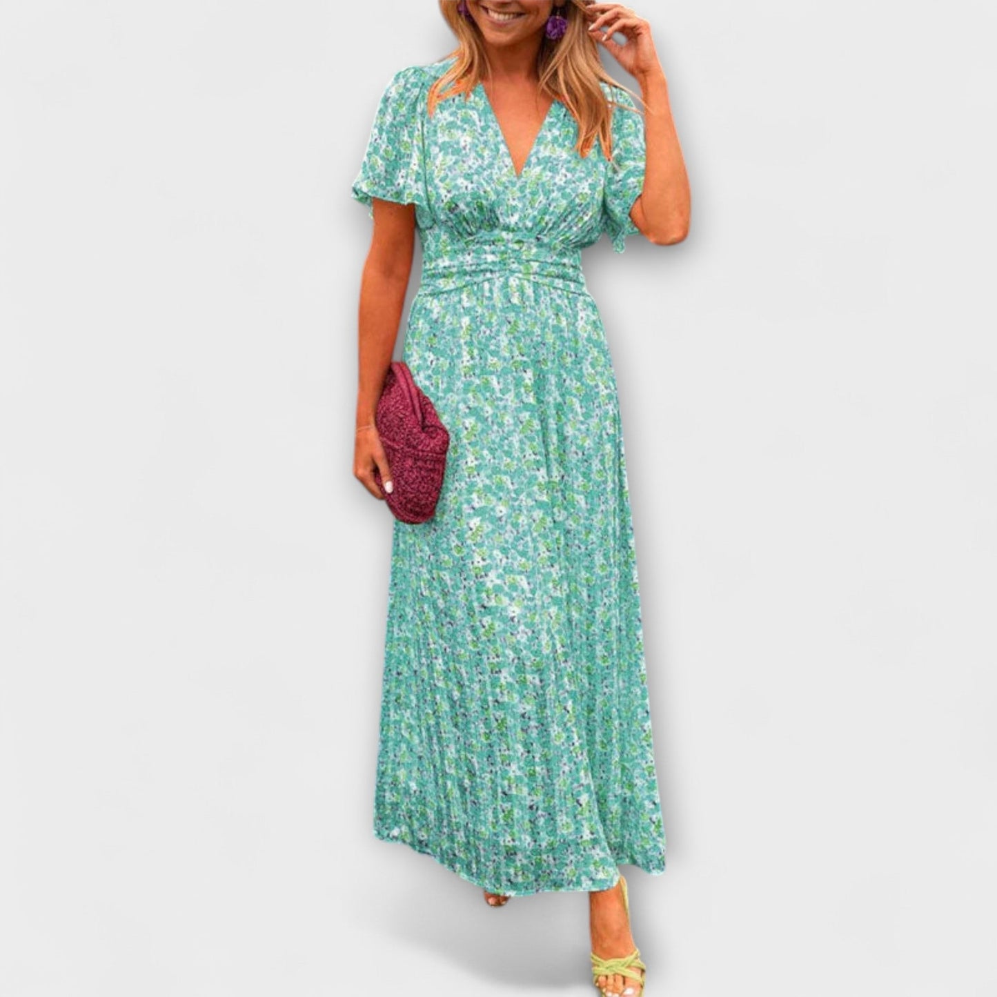Valentina - Klassisches V-Ausschnitt Kleid 