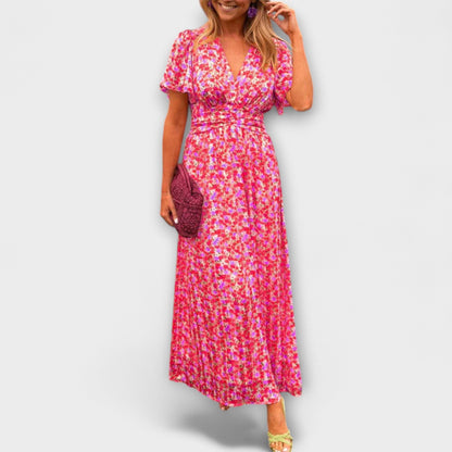 Valentina - Klassisches V-Ausschnitt Kleid 