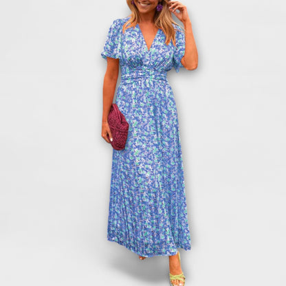 Valentina - Klassisches V-Ausschnitt Kleid 